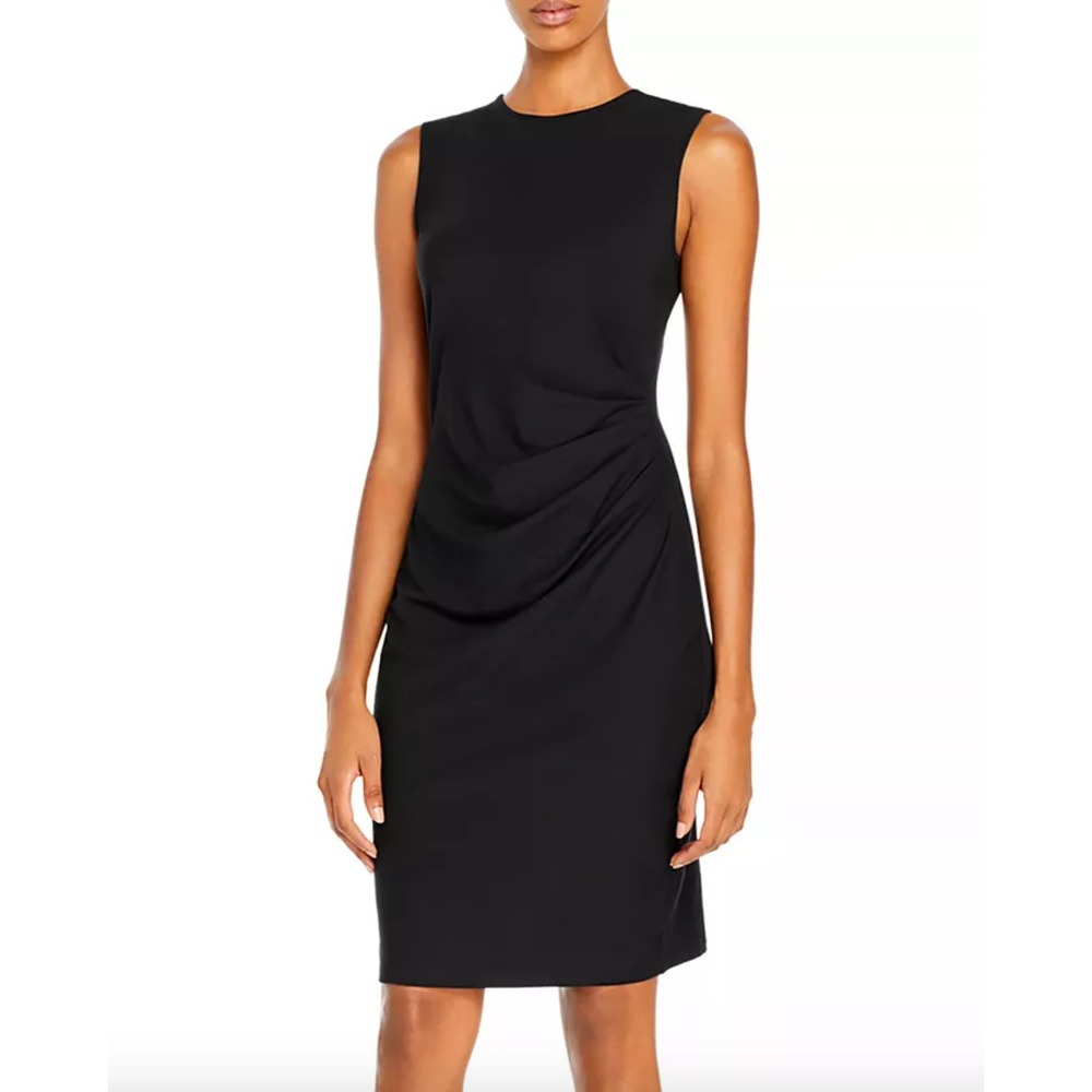 Theory Jorainna Draped‎ Front Dress Sleeveless Sheath Black Large